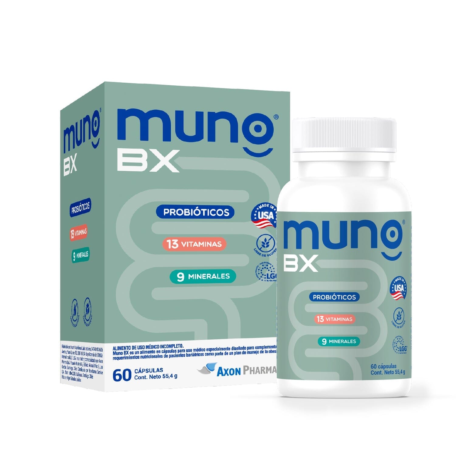 Muno "BX" Suplemento x 60 cápsulas Farmex-Pluxee-Persistente